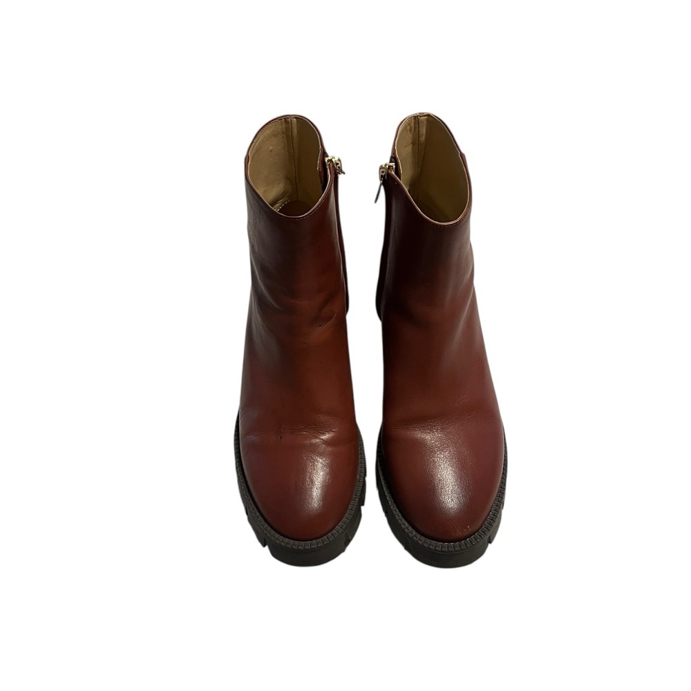 Coach Chrissy Lug Sole Booties Ankle Boots Red Mocha Size 7 - Picture 2 of 12